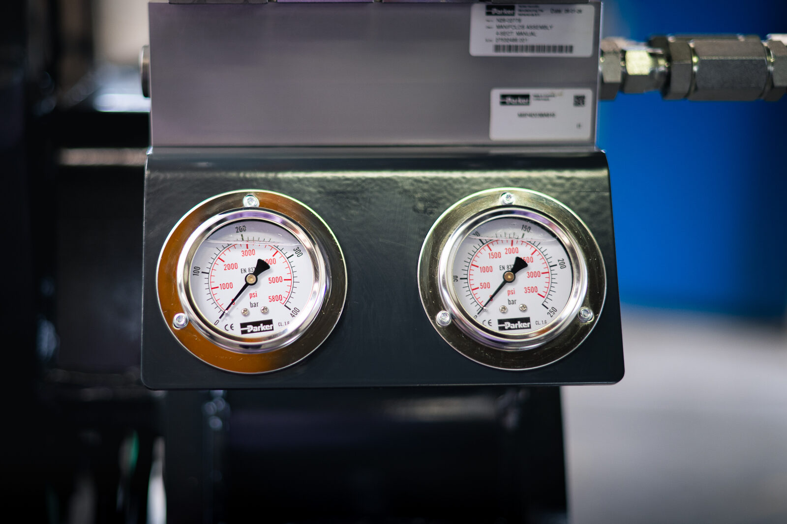 Pressure gauges.